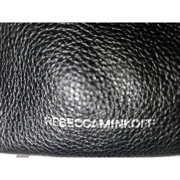 Rebecca Minkoff Moto Drawstring Backpack Black Soft Pebbled Leather 14x13x1 - Picture 6 of 8